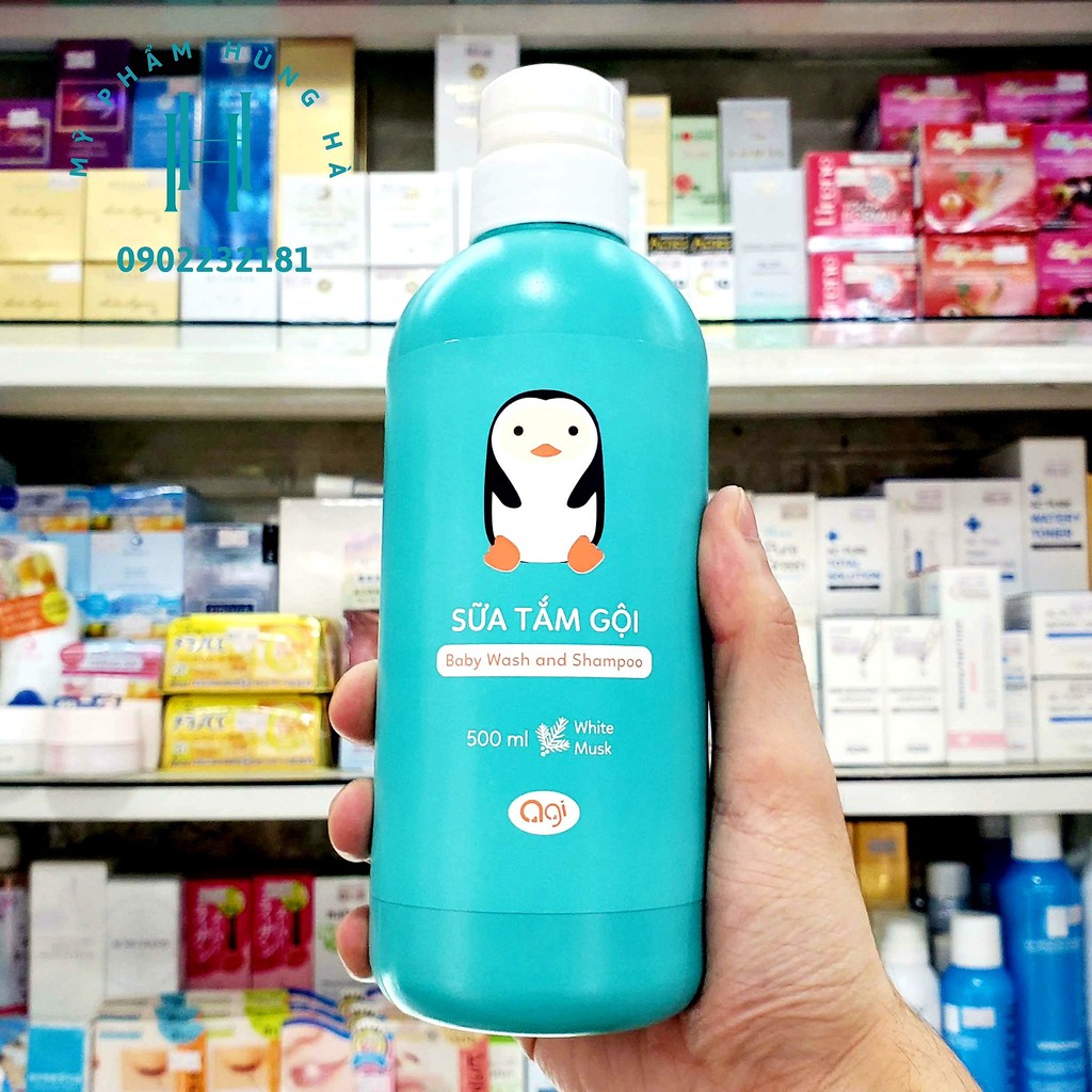 Sữa tắm gội Agi hương xạ hương, sữa tắm gội dành cho bé, cho trẻ nhỏ Agi Baby Wash and Shampoo 500ml