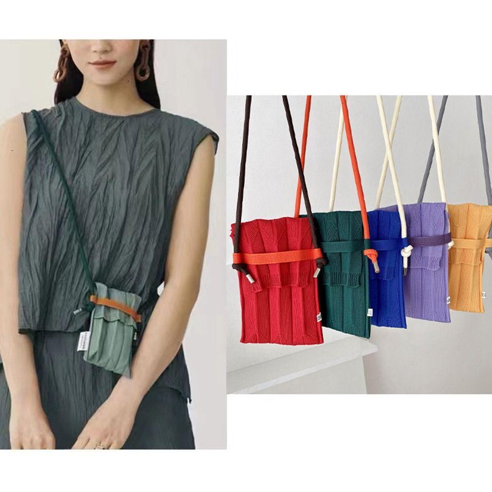 Túi Đeo Chéo Đan Len Dáng Dài Có Thể Gấp Gọn Thời Trang Cho Nữ