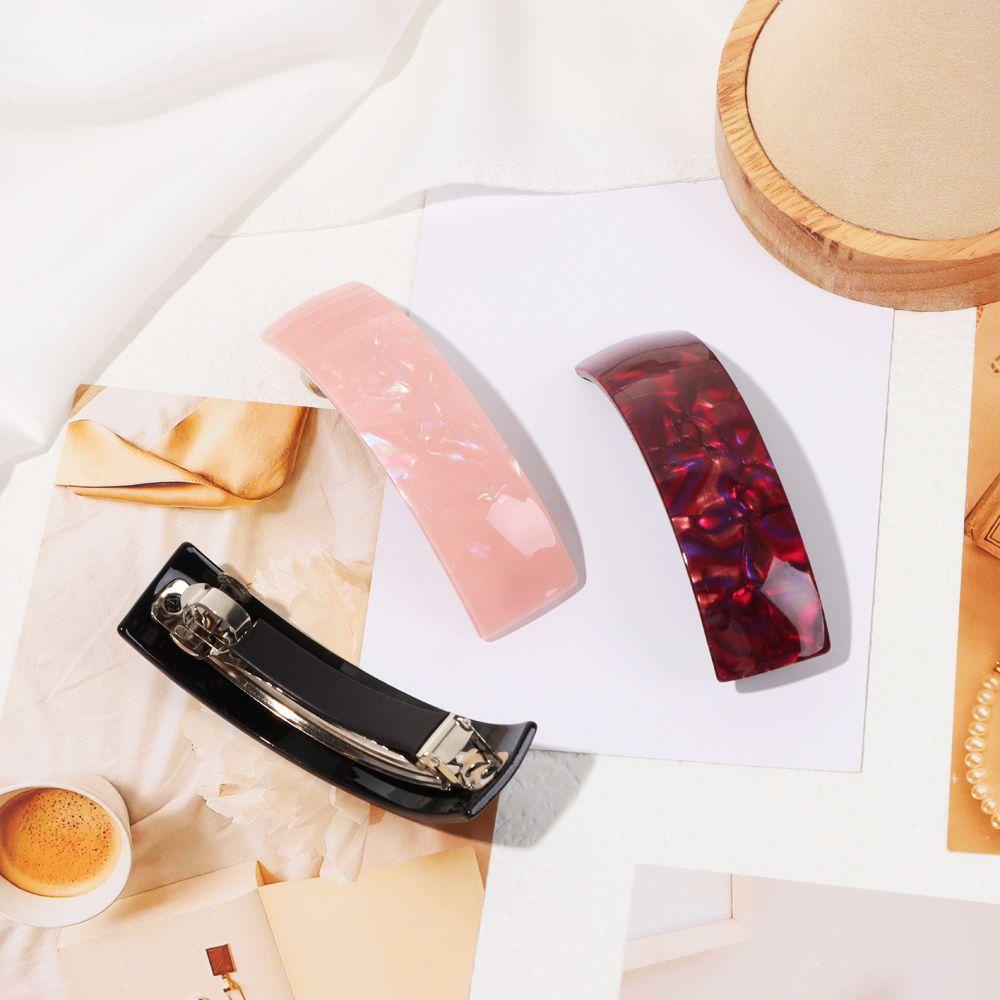 Set 6 Kẹp Tóc Hình Chữ Nhật Cỡ Lớn Phong Cách Pháp Cho Nữ