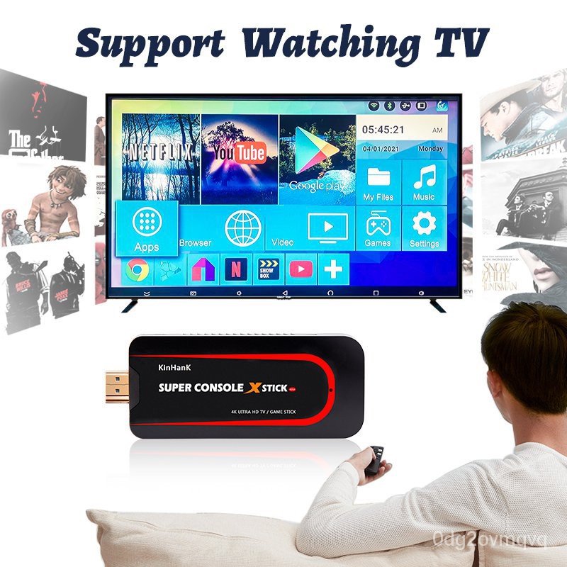 Game Stick Super Console X Stick Android 7.1 TV Box Tích hợp 50000 + Trò chơi 4K HDMI Hỗ trợ chơi PSP / N64 / DC / PS1..