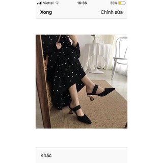 giày mule cao gót mũi nhọn