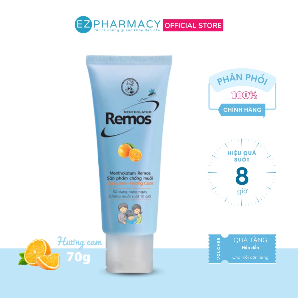 Kem chống muỗi Remos Hương Cam 70g Rohto Metholatum