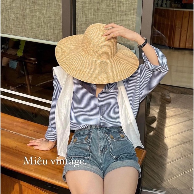 SƠ MI NỮ KẺ SỌC dài tay phom bassic Mao Mao Boutique