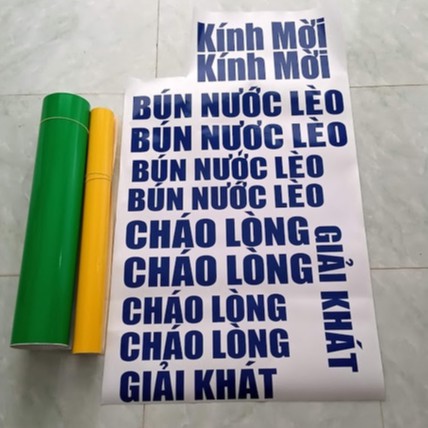 Decal / Decan cắt chữ theo yêu cầu nhiều màu