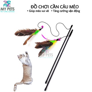 (Cần câu Lông Vũ) Đồ chơi cần câu mèo có lông vũ và chuông nhỏ