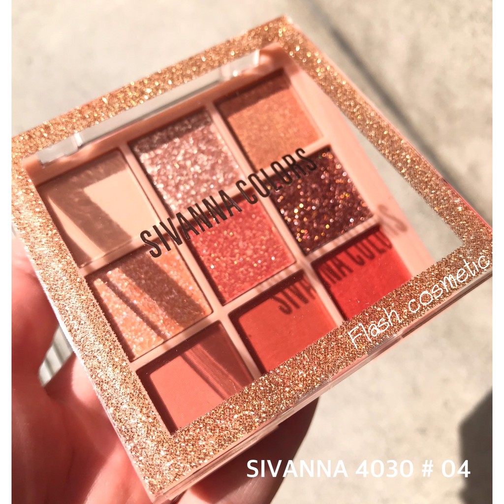 Phấn Mắt Có Nhũ Lì Tông Cam Đất Sivanna Velvet Touch Palette HF4030 No.04