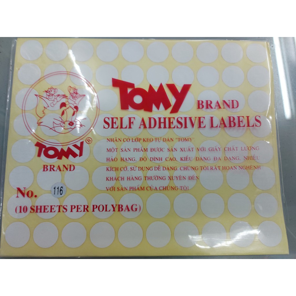 Nhãn tròn- tem tròn- decal màu trắng các size 11mm/14mm/18mm/23mm/30mm