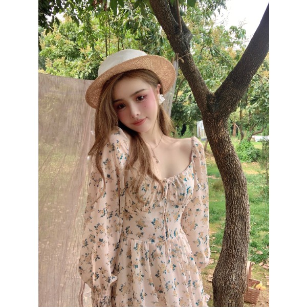 Đầm hoa nhí, váy hoa nhí phong cách nhẹ nhàng ngọt ngào ulzzang