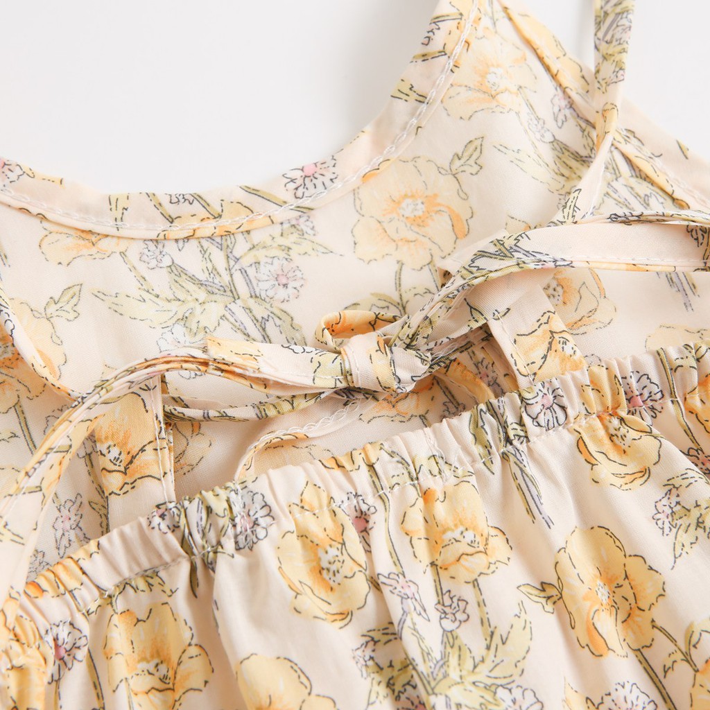 Sanlutoz bông hoa Em bé Các cô gái Áo liền quần Bông