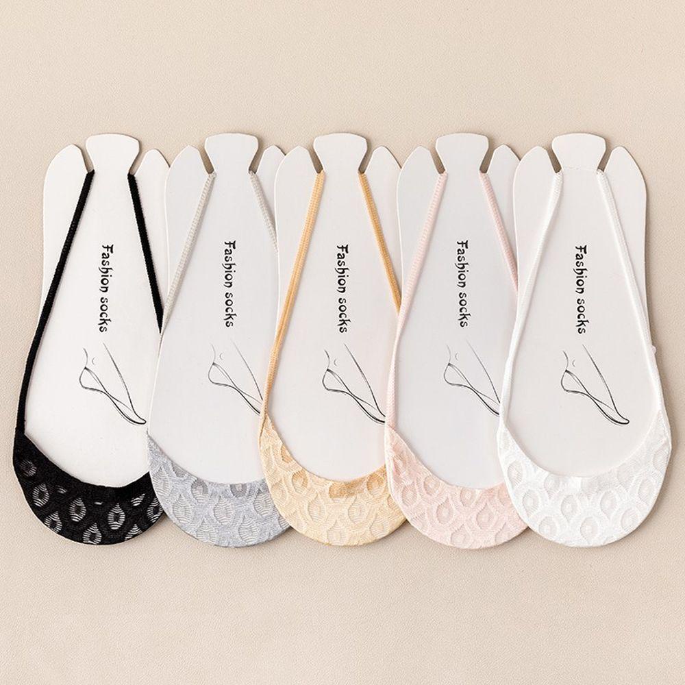 Vớ Lụa Lạnh Cổ Thấp Màu Trơn Thoáng Khí Thời Trang Cho Nữ