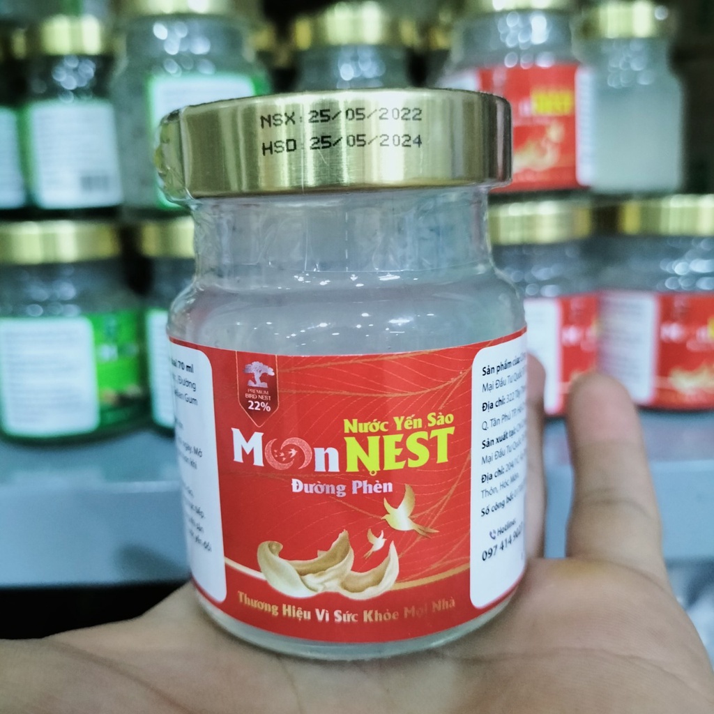 Nước Yến Sào Chưng Cao Cấp Monnest 22% Yến Nguyên Chất