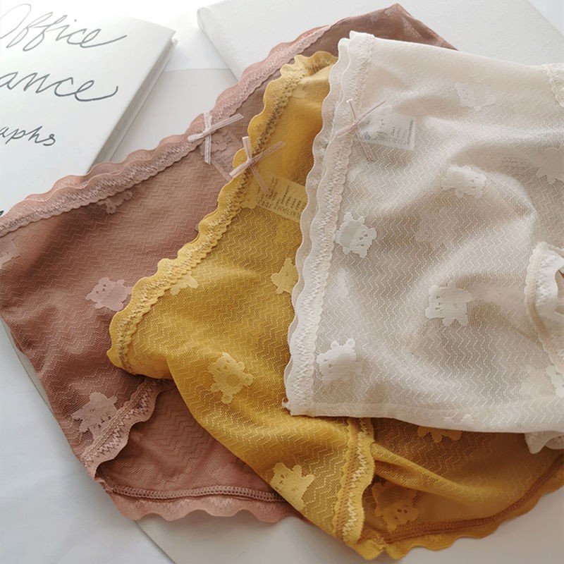 Quần Lót Lụa Phối Ren Siêu Mỏng Thoáng Khí Kháng Khuẩn Không Đường May Quyến Rũ Cho Nữ | BigBuy360 - bigbuy360.vn