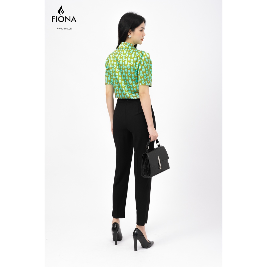 Áo sơ mi nữ dáng suông Fiona cổ đức nẹp dấu khuy tay bồng F551301