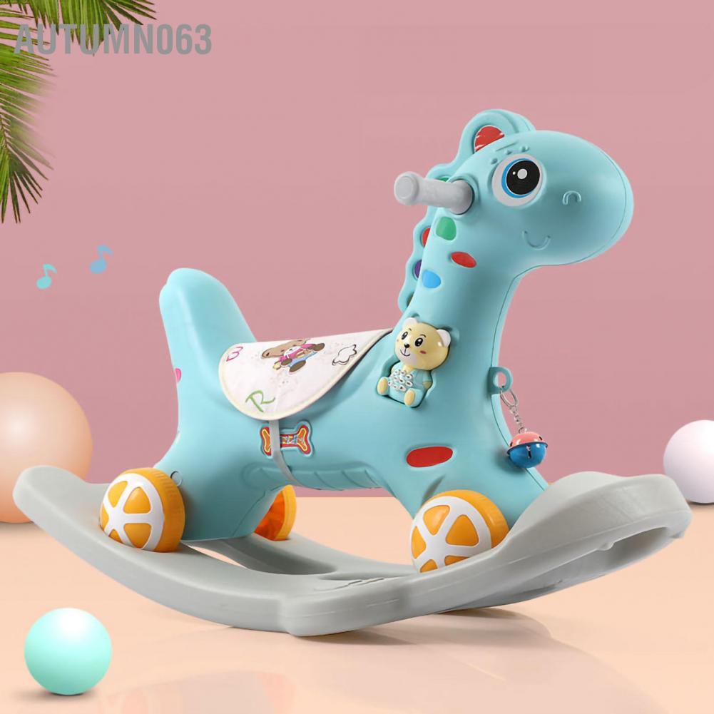 Ngựa bập bênh bằng nhựa Mục đích kép trong nhà Bập cho bé Xe trượt Đồ chơi ngựa trẻ em Quà tặng Autumn063