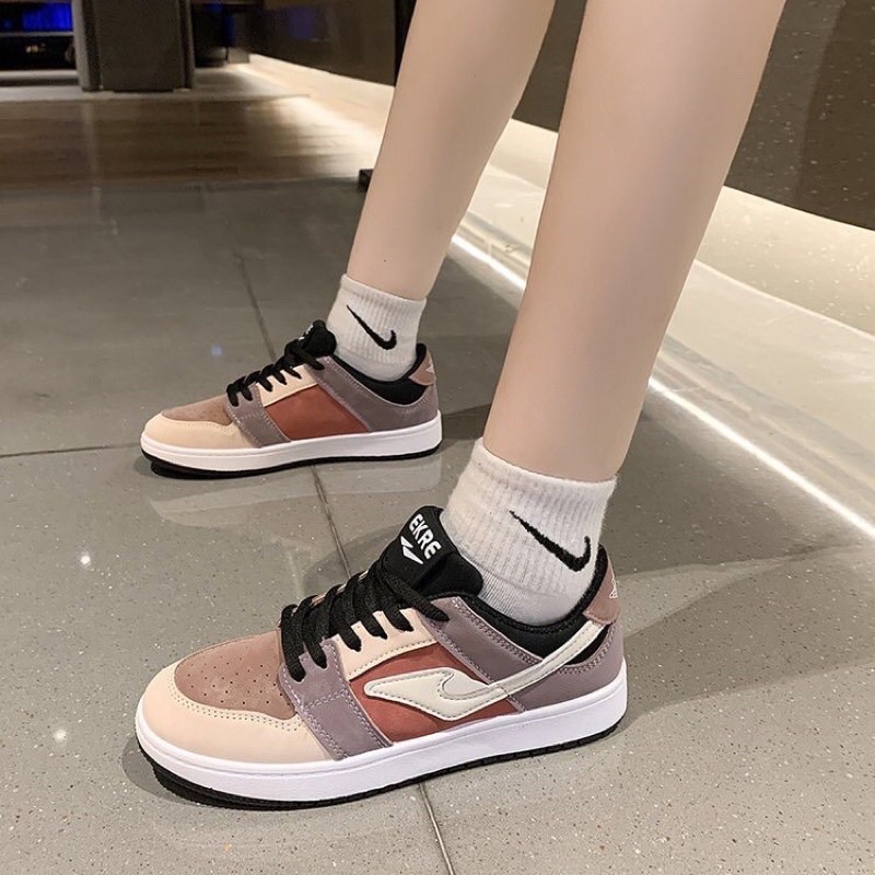 Giày thể thao nữ cổ thấp da lộn phối màu Jd Cao Cấp - giày sneaker nữ xu hướng mới nhất [kèm Video feedback]