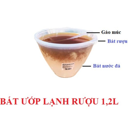 BÁT ƯỚP RƯỢU LẠNH TIỆN LỢI 1.2L KÈM MUỖNG MÚC RƯỢU [NHỰA]