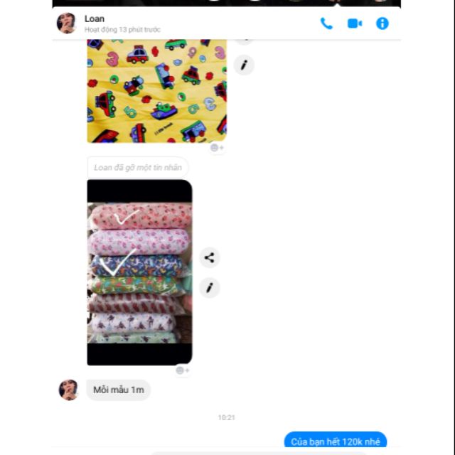 Vai thun cotton cho be