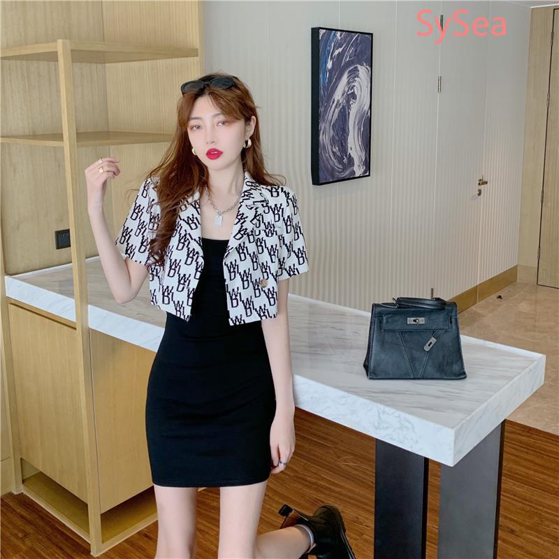 Set Áo Khoác Tay Ngắn + Đầm Tank Top Thời Trang Mùa Hè Cho Nữ