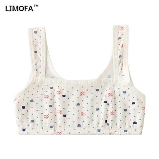 LJMOFA KIDS Cô gái 8-16 tuổi đồ lót không có một chiếc nhẫn lót lót không có đệm ngực mềm mại và thoải mái mềm dẻo dẻo nhẹ nhàng cô gái trẻ tuổi áo ngực băng rộng