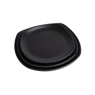 Dĩa vuông gân nhựa Melamine Nhám đen (DV157N/DV158N/DV159N)