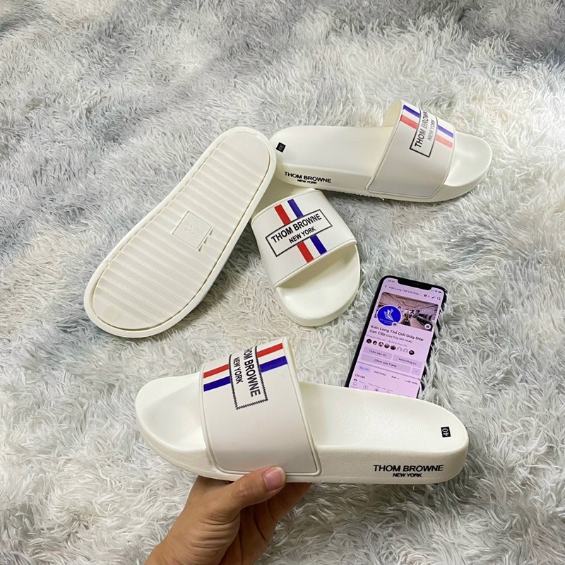 Dép Thom Browne đế cao su non cao cấp , dép quai ngang unisex nam nữ hót nhất 2022