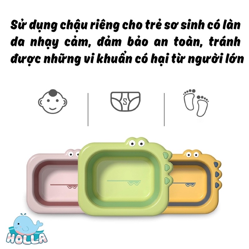 CHẬU RỬA MẶT GẤP GỌN CÁ SẤU HOLLA