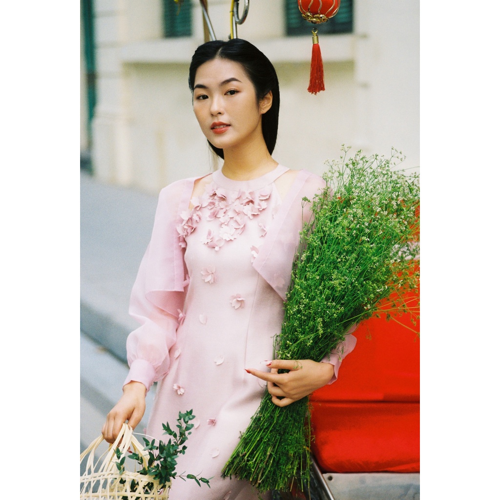 Đầm Yếm Cách Tân Kèm Áo Khoác Organza - Achelois