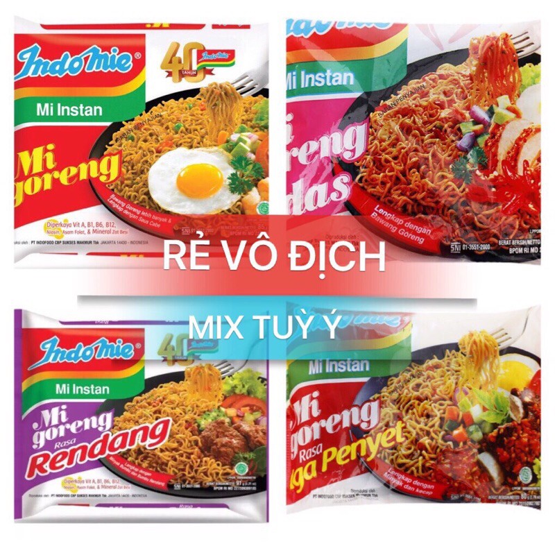 Mì Indomie Mi Goreng 40gói/ thùng Mix tuỳ ý,Mì Trộn Indo,Mì Ngon Hà Nội | BigBuy360 - bigbuy360.vn