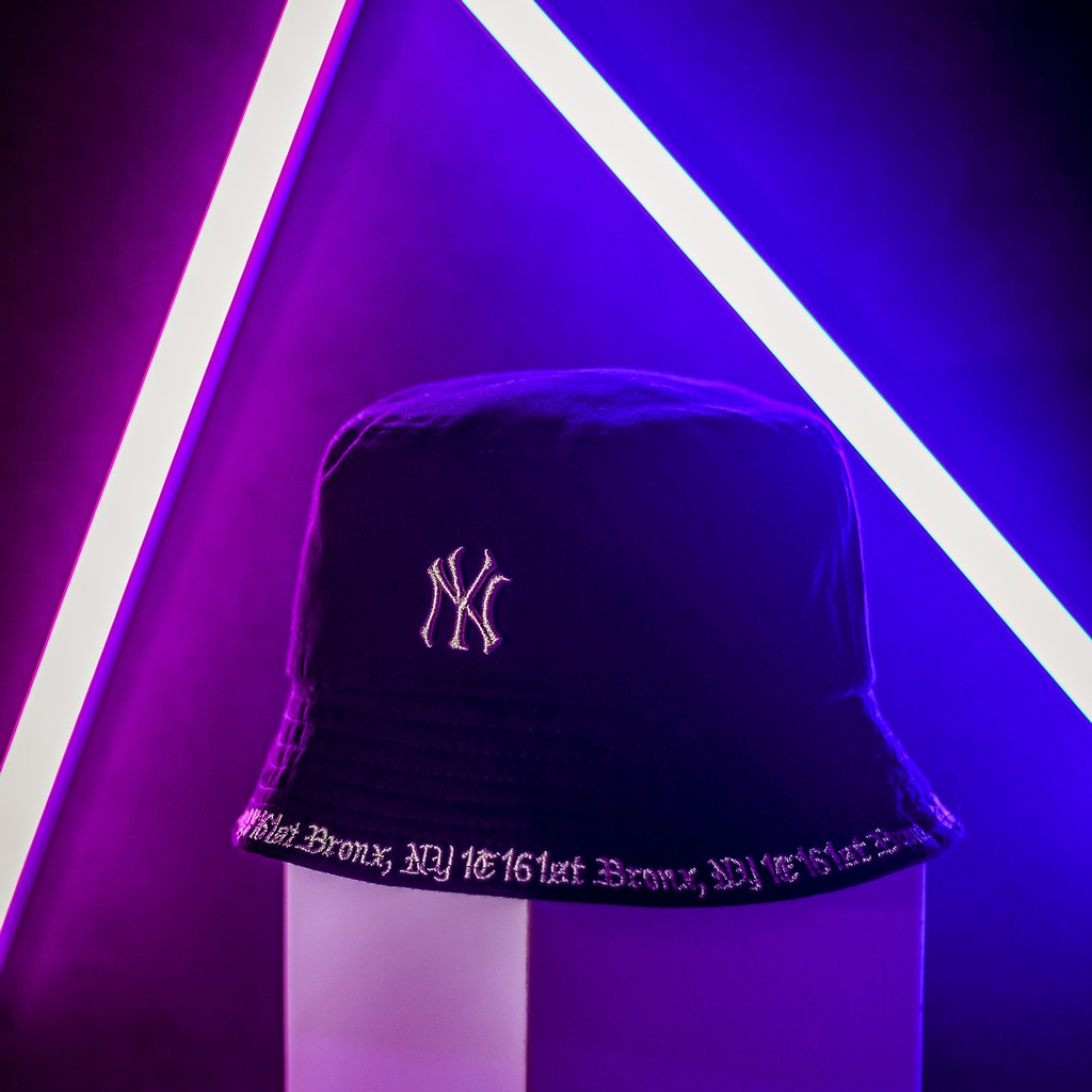 Mũ nón bucket logo NY nam nữ Đen/Be