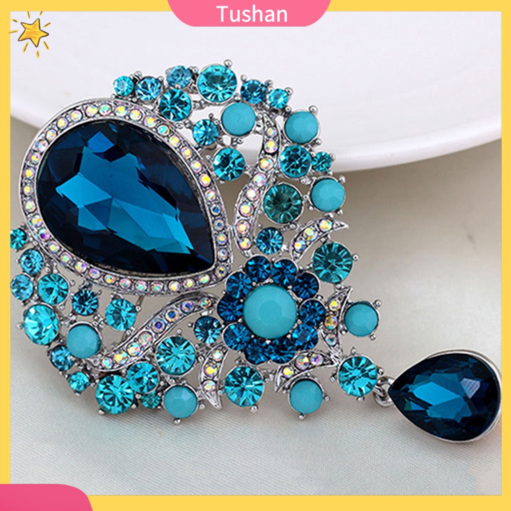 Ghim Cài Áo Hình Giọt Nước Đính Đá Nhân Tạo Thời Trang Cho Nữ