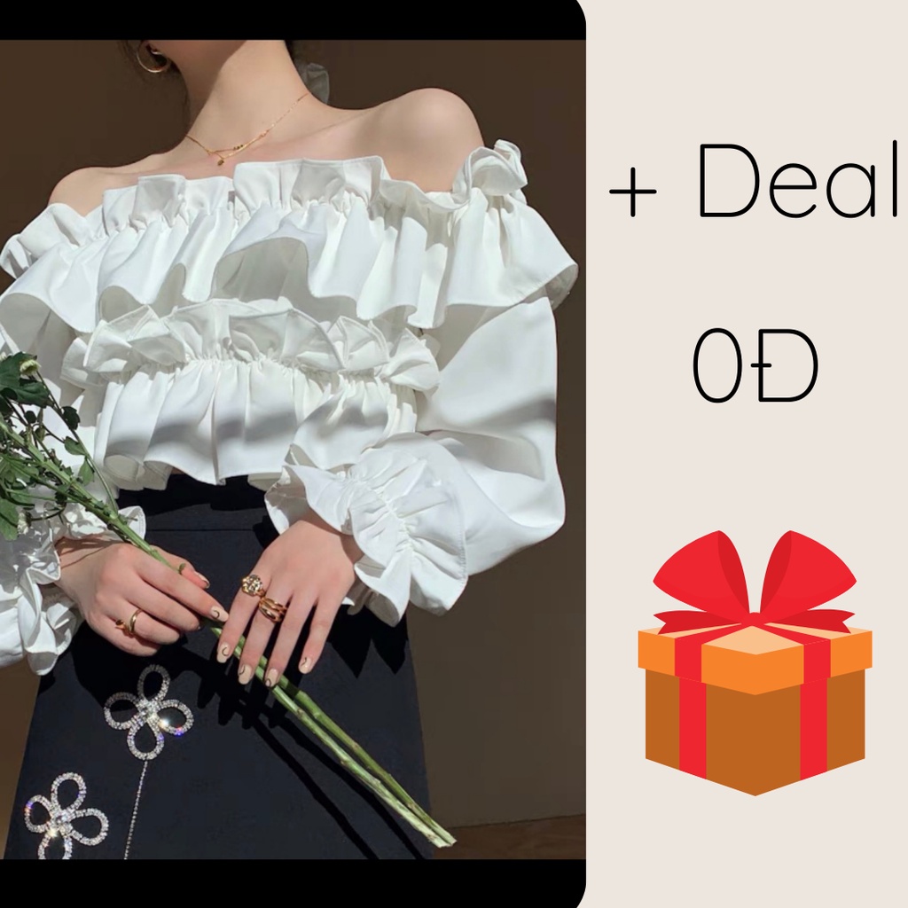 𝐋𝐀𝐃𝐄𝐑 𝐒𝐇𝐈𝐑𝐓 - Áo trễ vai siêu xinh