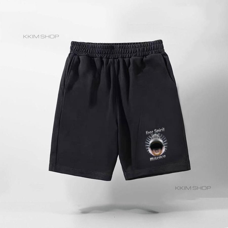 QUẦN SHORT MIKENCO Nam Nữ, quần đùi thun form rộng unisex thể thao, lửng cộc ngắn mặc nhà chất liệu POLY 2 DA KKIMSHOP
