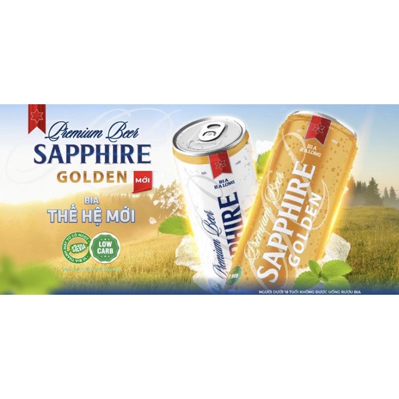 Bia Hạ Long Sapphire Golden thùng 24 lon x 330ml