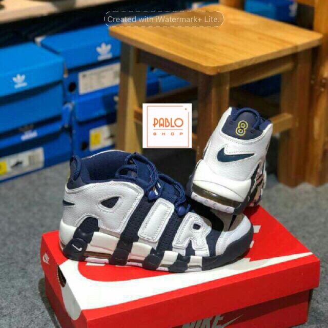 SALE (GIÁ TỐT) Giày thể thao NIKE AIR MORE UPTEMPO blue/white Xanh chữ trắng XIÊU HOT