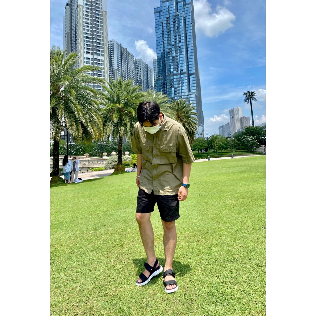 Giày Sandal Nam Nữ Unisex The BiLy Quai Ngang Dây Dù Đế Phylon Siêu Êm Nhẹ Màu Đen-BLDTMD03-Đen