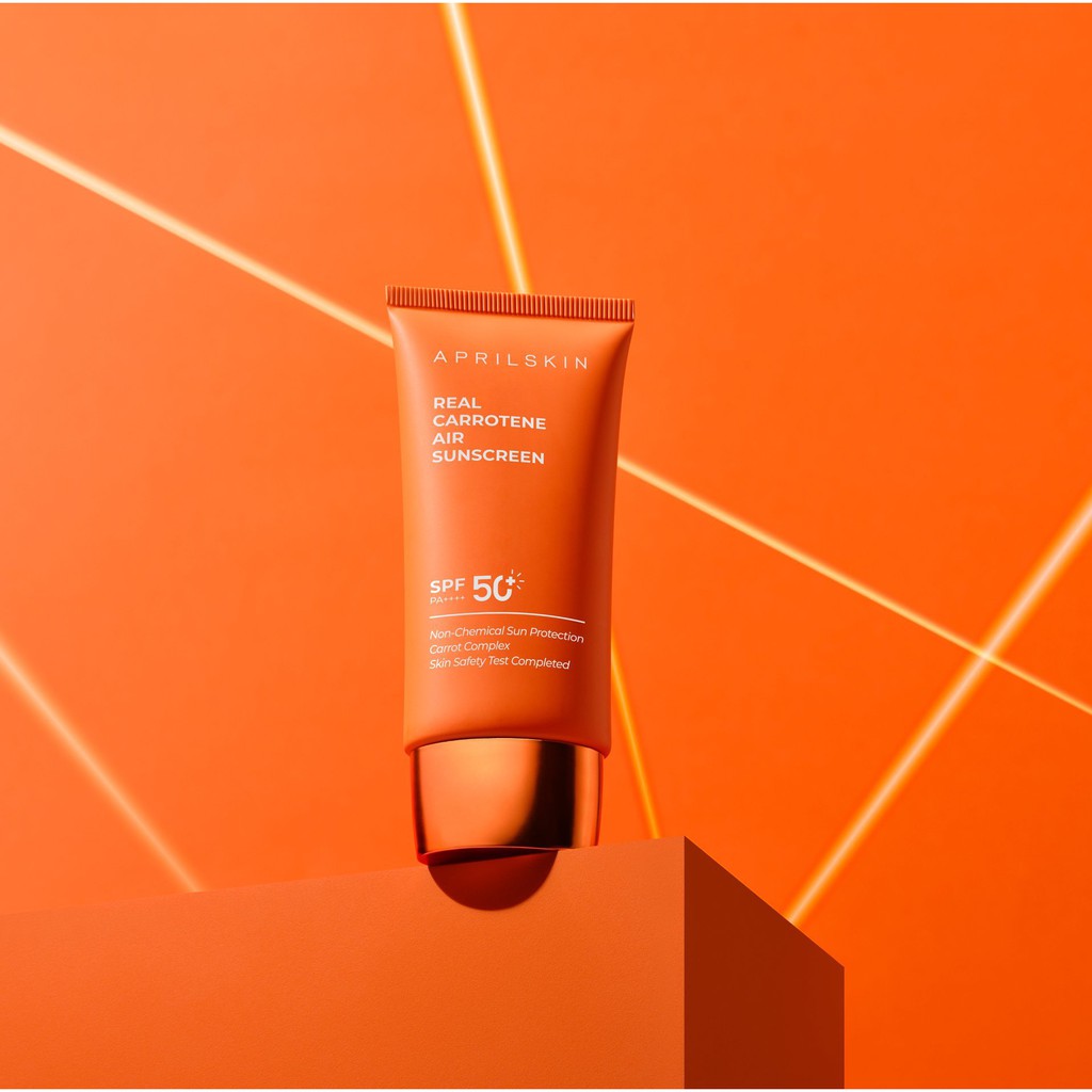 Kem chống nắng cà rốt Aprilskin Real Carrotene Air Sunscreen 50ml + Tặng 1 Băng đô tai mèo (màu ngẫu nhiên)