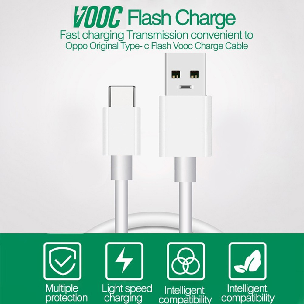 Bộ chuyển đổi bộ sạc OPPO VOOC 100% Bộ chuyển đổi USB 4A chính hãng với 1m cáp USB VOOC Type-C Bộ sạc nhanh Cabler7 r11s plus r9s r9 r11 r11s r15 r17 f7 f5 f9