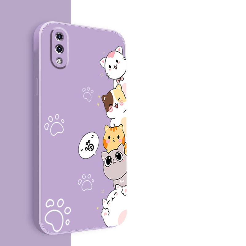 Ốp lưng vivo y91c vivo y1s vivo y93 vivo v11 Ốp Điện Thoại Silicone Mềm In Hình Mèo Cho vivo y91c vivo y1s vivo y93 vivo v11 DZMM01 viền vuông cute