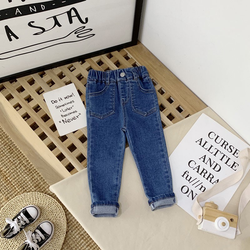 2020 Korean version of the autumn new girls stretch jeans children's slim pants