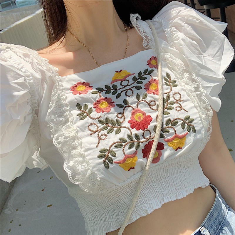 Áo crop top ngắn tay phong cách thời trang dành cho nữ