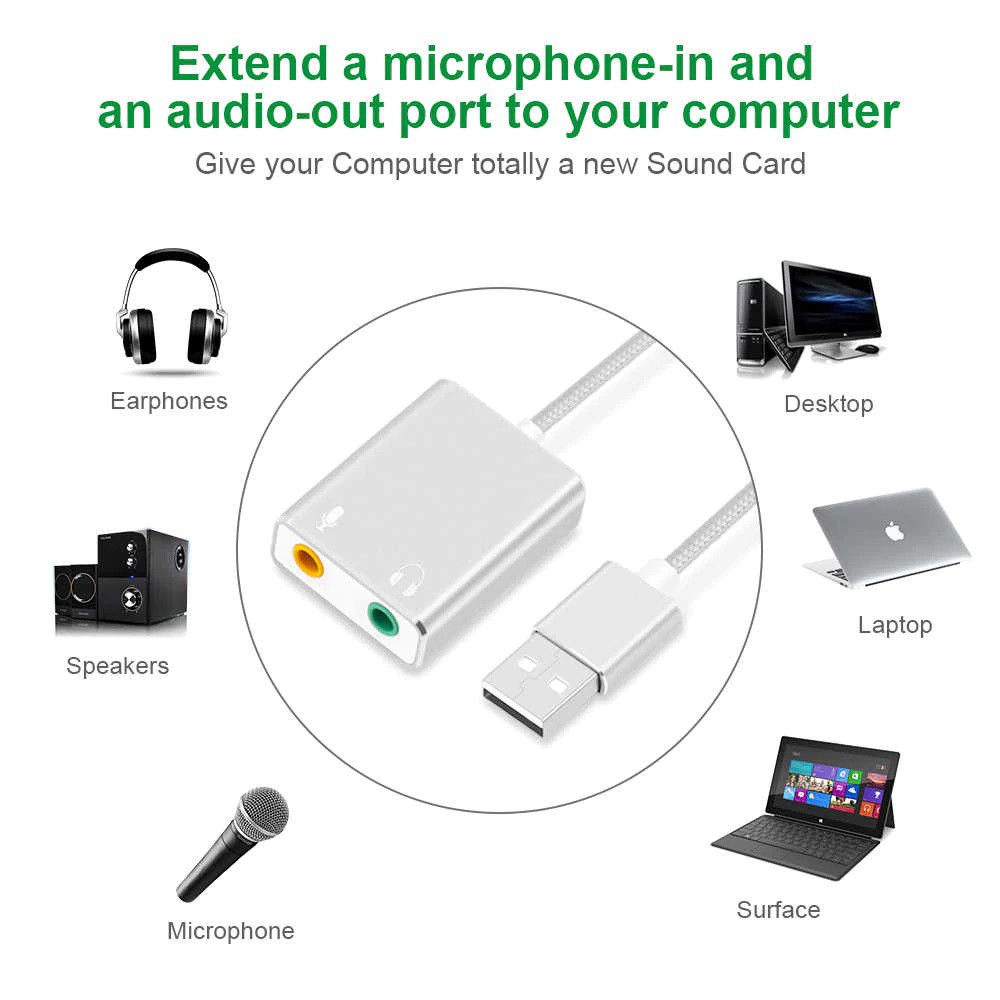 USB Sound 7.1 cao cấp vỏ nhôm