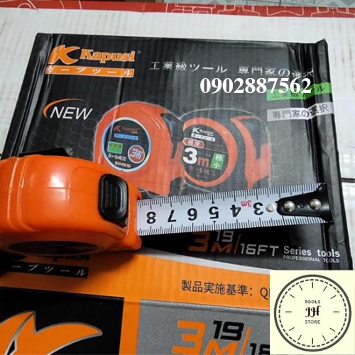 thước cuộn 3m KAPUSI JAPAN vỏ nhựa ABS màu cam