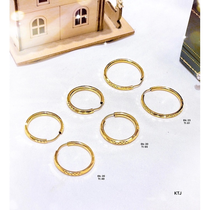 bông tai vòng tàu 10 kara có nhiều size
