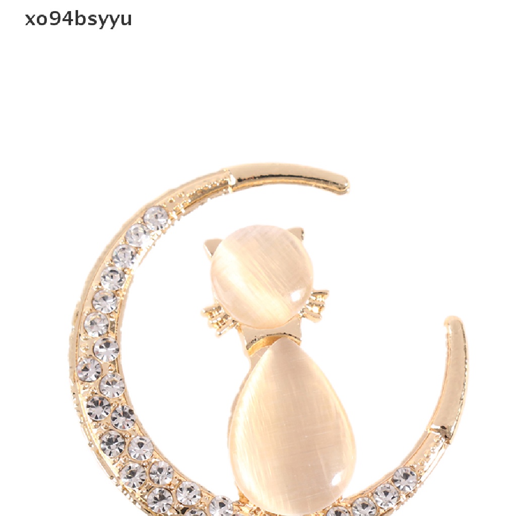 Ghim Cài Áo Hình Mèo xo94bsyyu Đính Đá Opal Phong Cách Baroque Thanh Lịch Cho Nữ