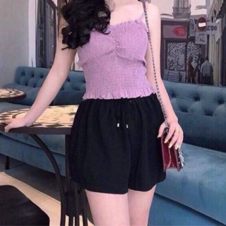 Quần đùi ống rộng chất đũi siêu mát