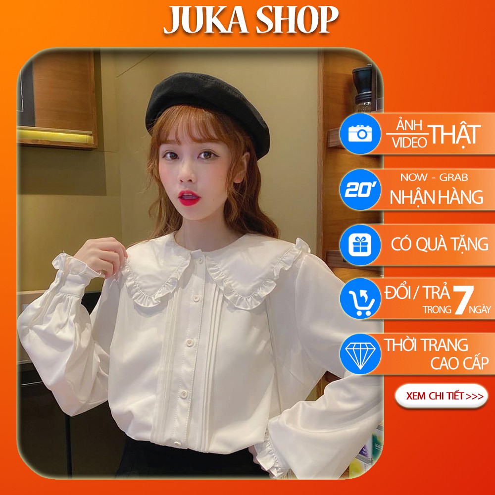 Áo sơ mi nữ FREESHIP Áo Sơ Mi bèo cổ ly điệu đà lịch sự Juka Shop