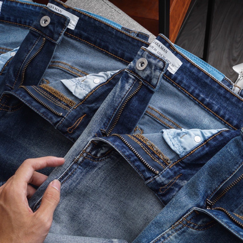 Quần jean Nam Xanh đen- ống ôm - jean co giãn thời trang | BigBuy360 - bigbuy360.vn