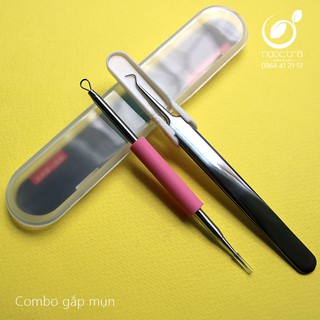 Combo nhíp gắp mụn + cây lấy mụn_chích mụn