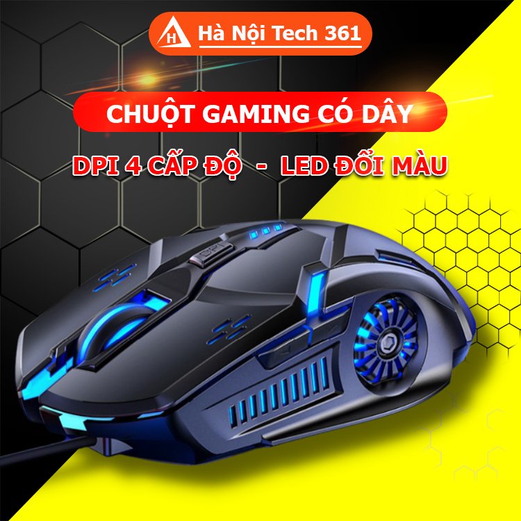 Chuột Gaming G5- chuột chơi game có dây, hiệu ứng led 7 màu, DPI 4 cấp độ