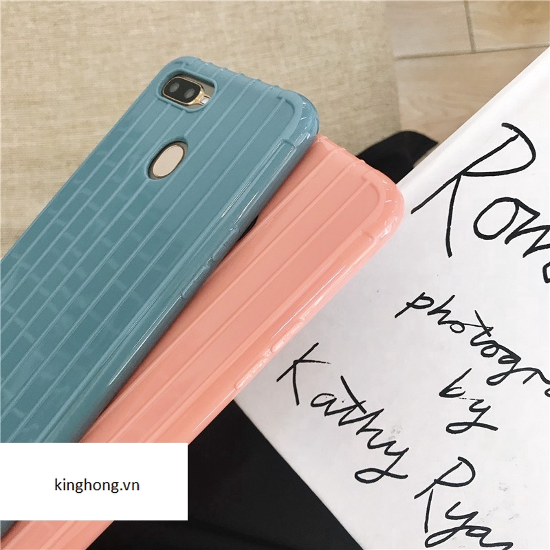 Ốp điện thoại hình vali màu trơn cho OPPO A3S A5S A5 2020 A31 2020 F9 PRO Reno 2f A92 F5 Youth A12 A1K F1S A71 A37 F7 A9 2020 F11 Reno 3 A52 A91 A7 A12E A72 Neo 9
